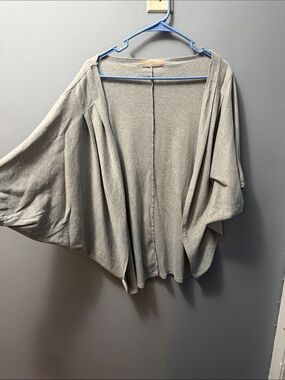 Women's Open-Front Draped Cardigan - Light Gray